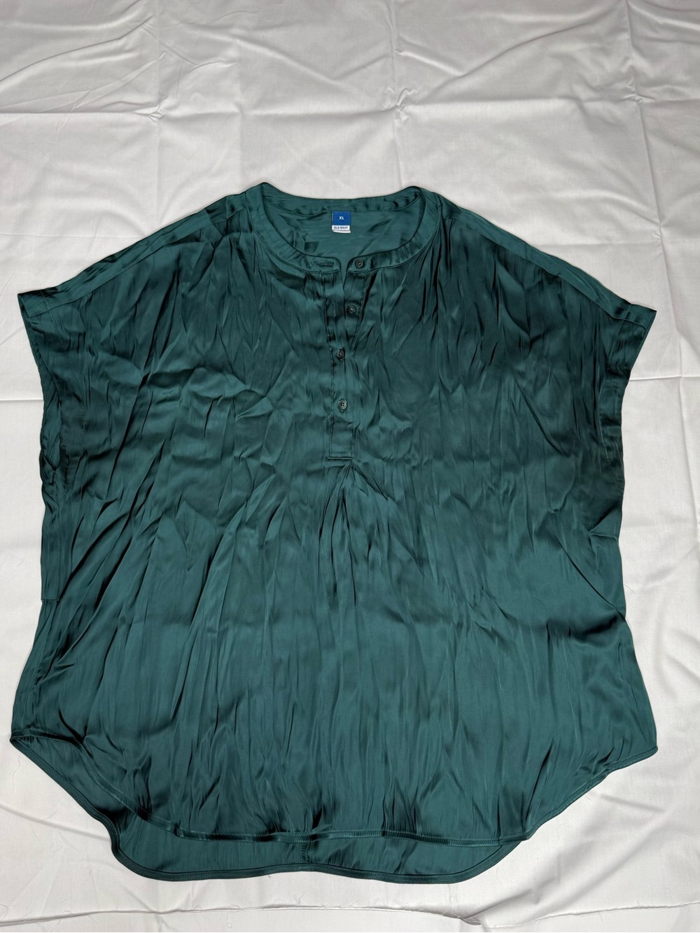 Old Navy Women's Forest Green Short Sleeve Blouse